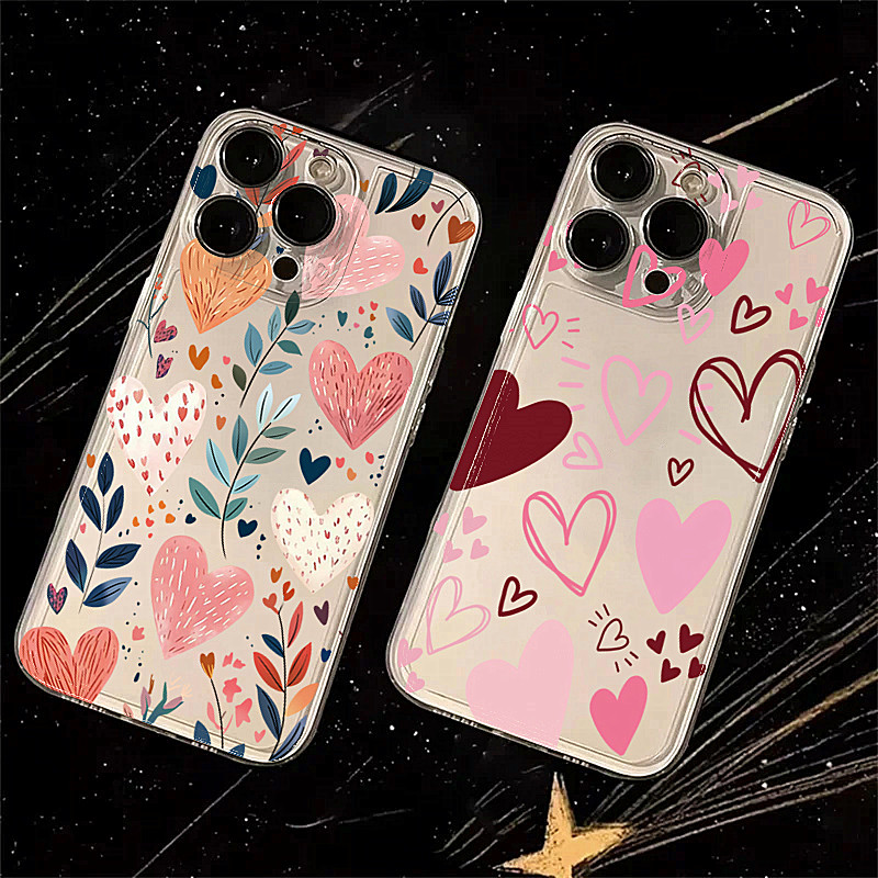Phone Cases Online - Silicone Love Heart Leaves Eye Moon