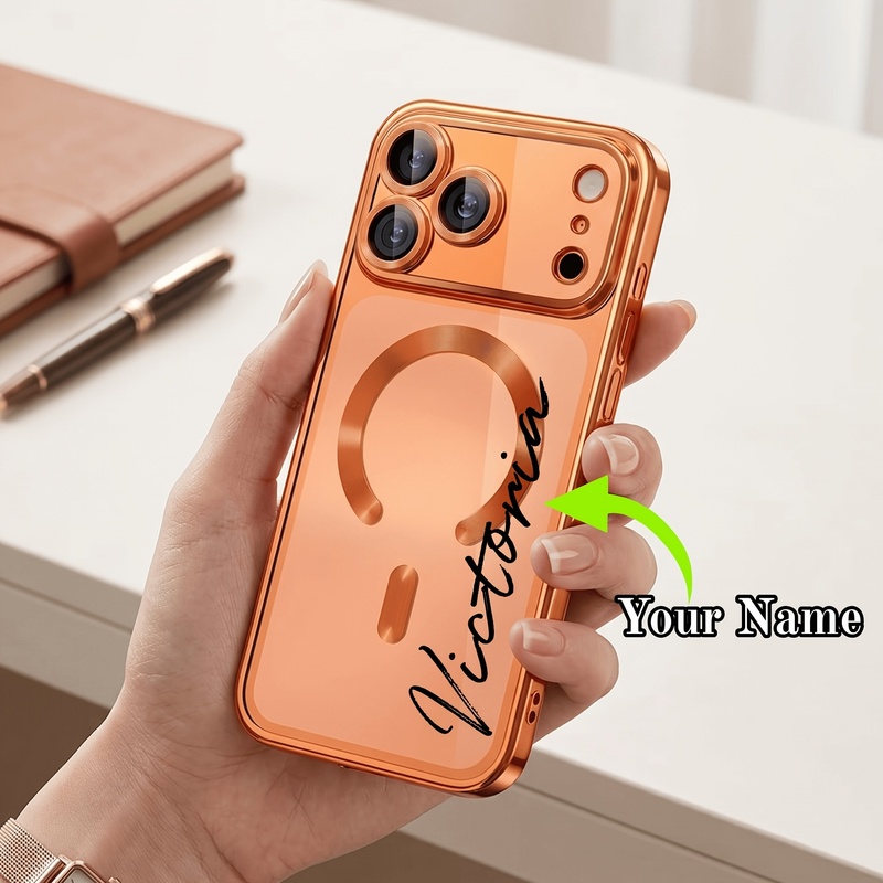 Phone Cases Personalised - Personalized Custom Name Electroplated CD Grain