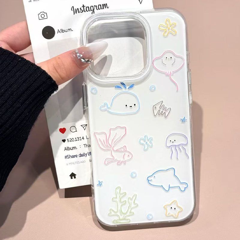 Phone Cases Drop Proof - Line Drawings Of Small Seabed Animals
