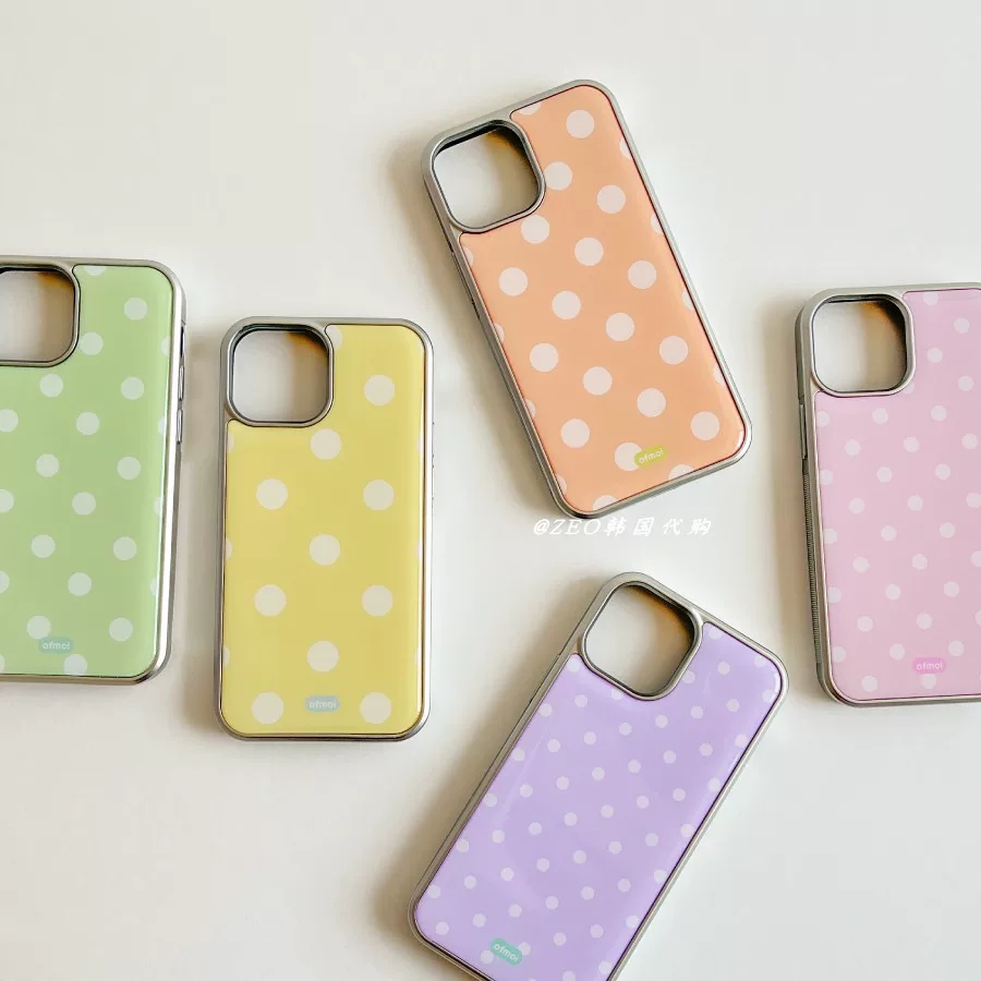 Phone Cases Drop Proof - Luxury Ins Korean Pink Yellow Polka