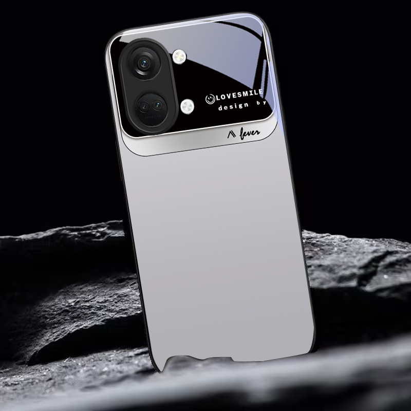 Phone Cases Typo - Monochrome Typo Block Black Glass Phone