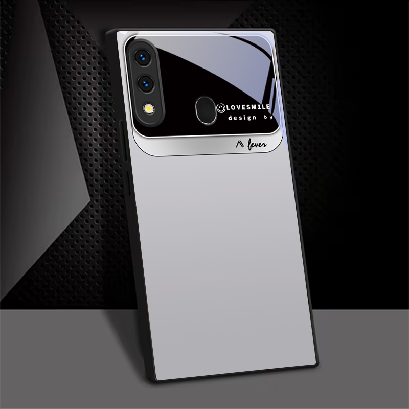 Phone Cases Typo - Monochrome Typo Block Black Glass Phone