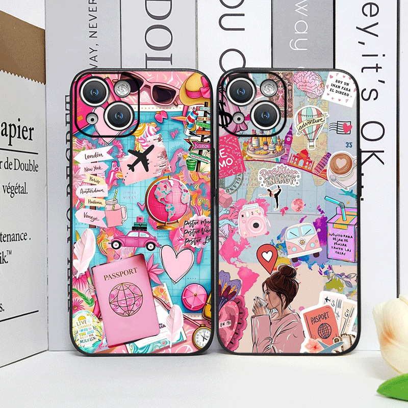 Phone Cases Drop Proof - Travel Plane Printed Phone Case For