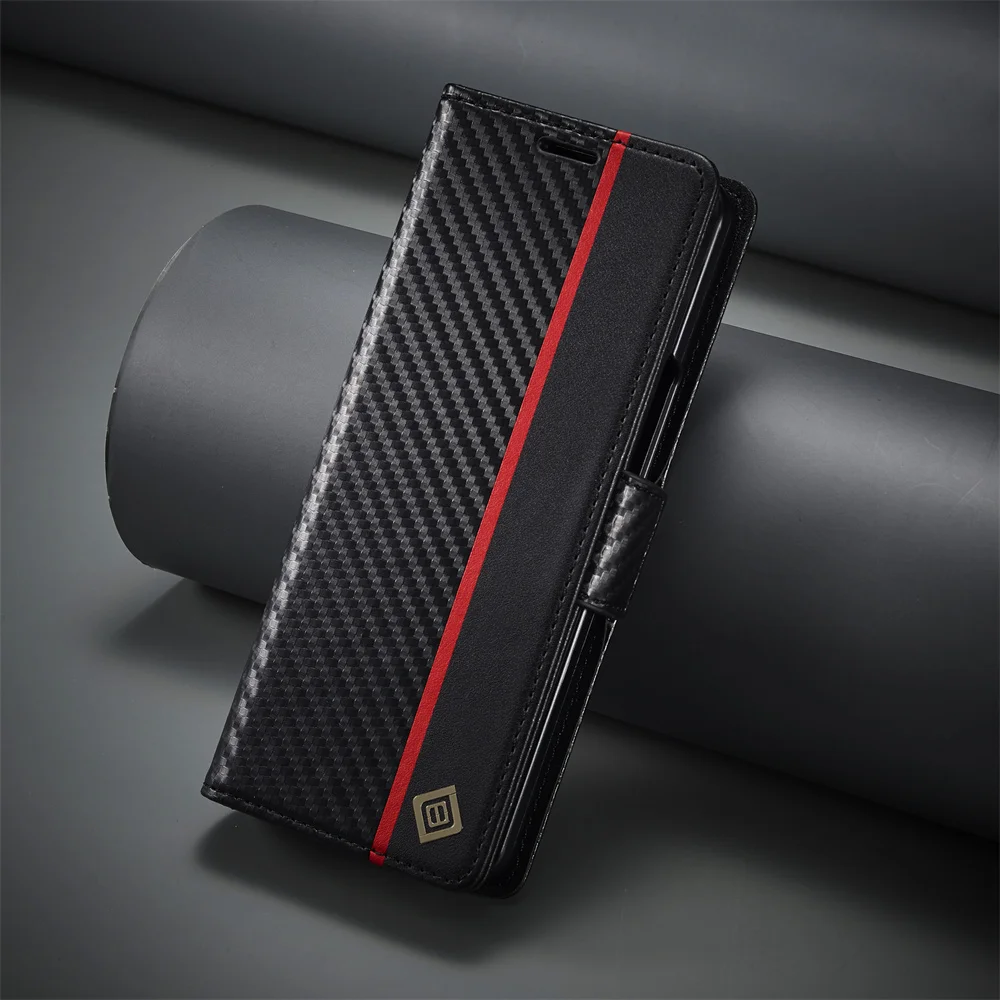 Luxury Carbon Fiber PU Leather - Phone Cases That Hold Cards 评论和价格