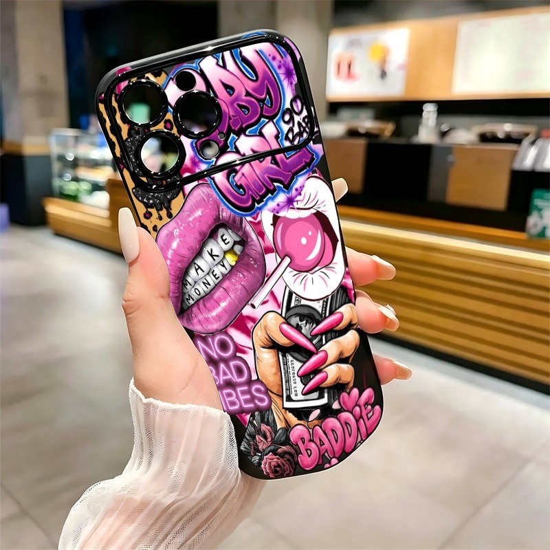 Hip Hop Pink Lips Baby Girl Gr - Phone Cases Popular 评论和价格