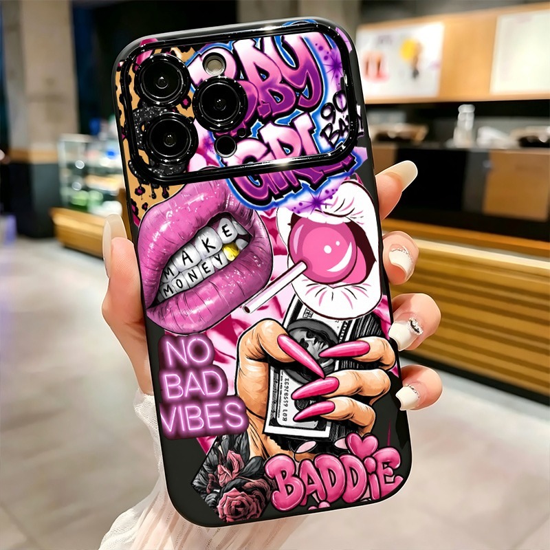 Hip Hop Pink Lips Baby Girl Gr - Phone Cases Popular 评论和价格