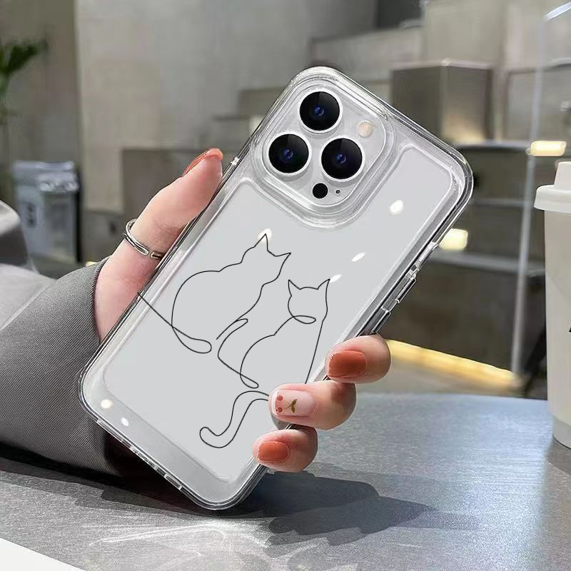 Cute Line Cat Anti-drop Phone  - Phone Cases Drop Proof 评论和价格