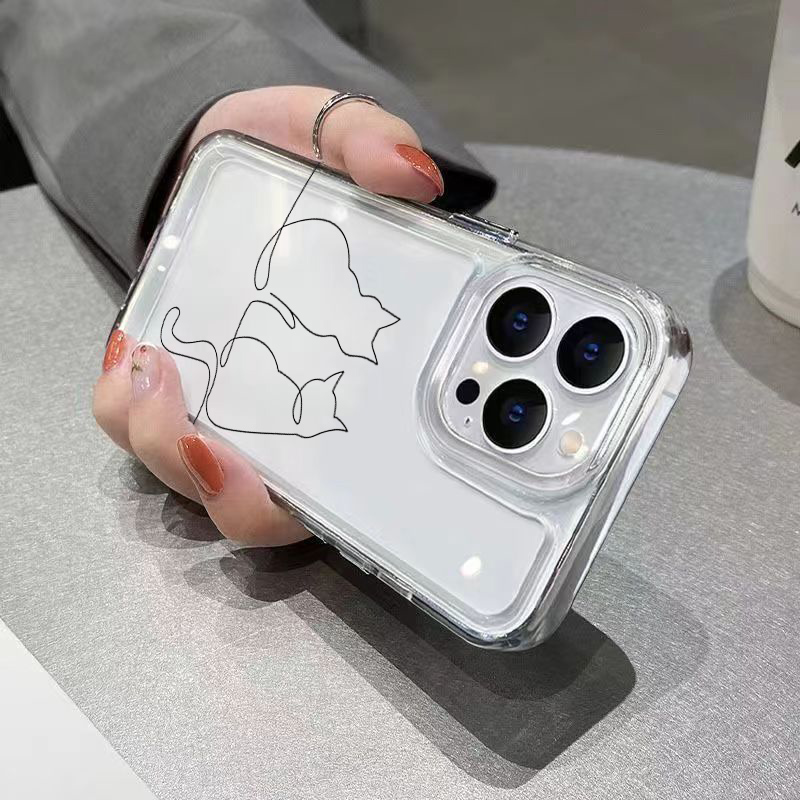 Cute Line Cat Anti-drop Phone  - Phone Cases Drop Proof 评论和价格