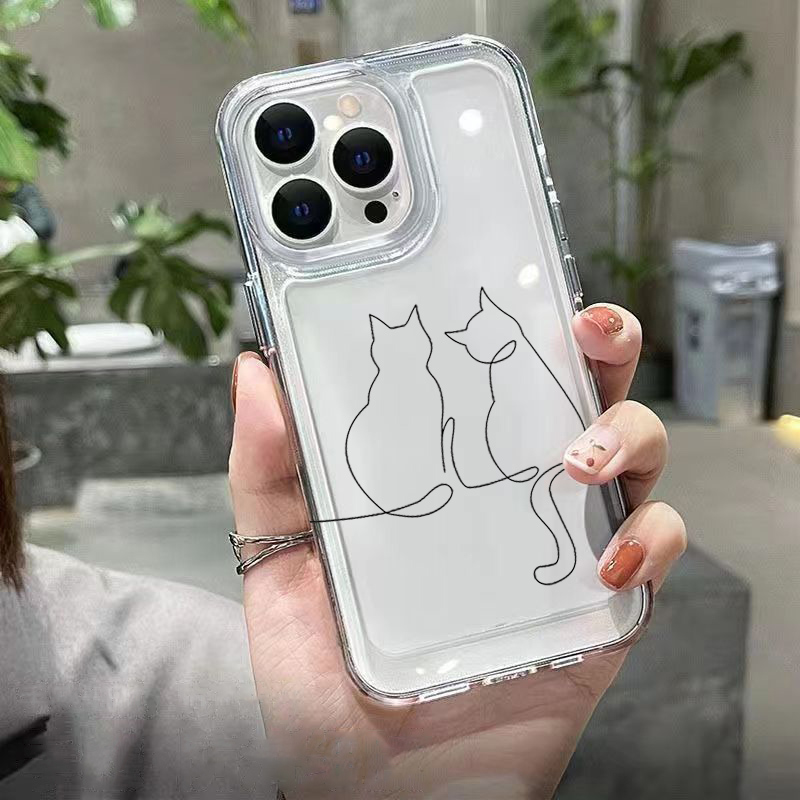 Cute Line Cat Anti-drop Phone  - Phone Cases Drop Proof 评论和价格