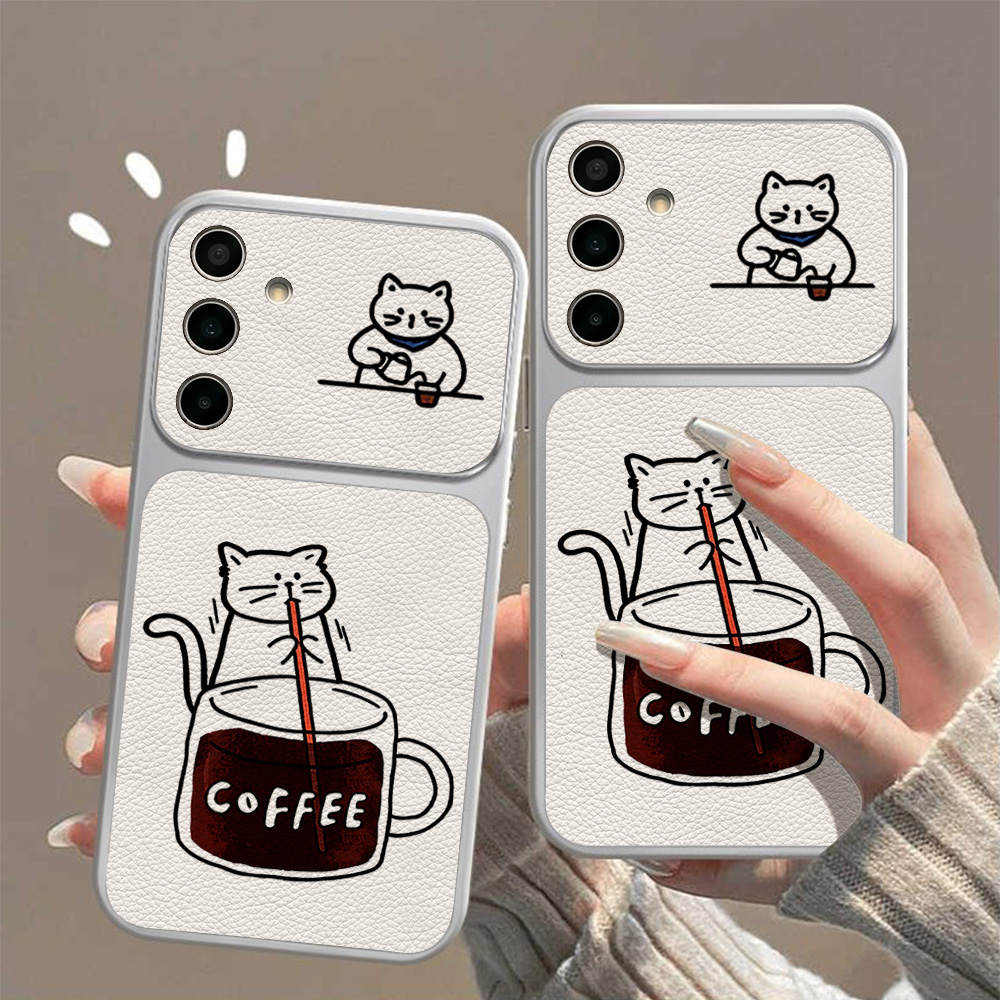 Coffee Cute Cat Phone Case For - Phone Cases A14 Samsung 评论和价格