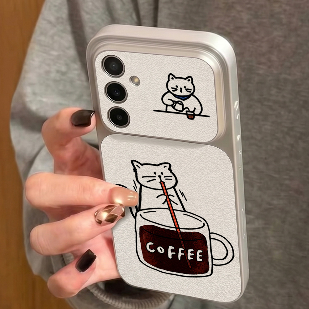 Coffee Cute Cat Phone Case For - Phone Cases A14 Samsung 评论和价格