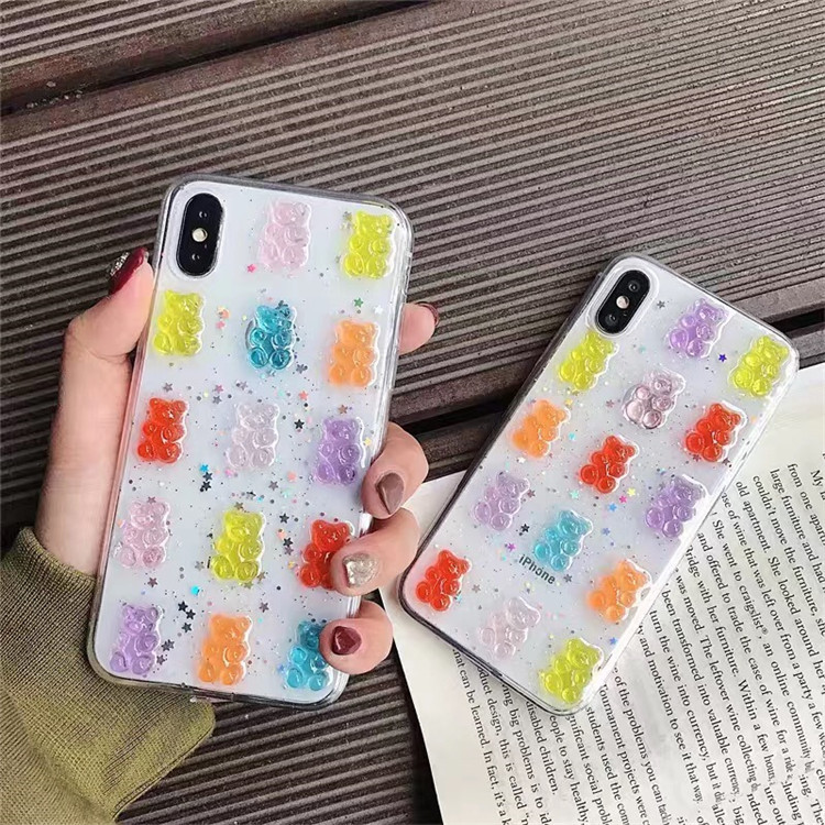 Cute 3D Colorful Bear Drop Glu - Phone Cases Drop Proof 评论和价格