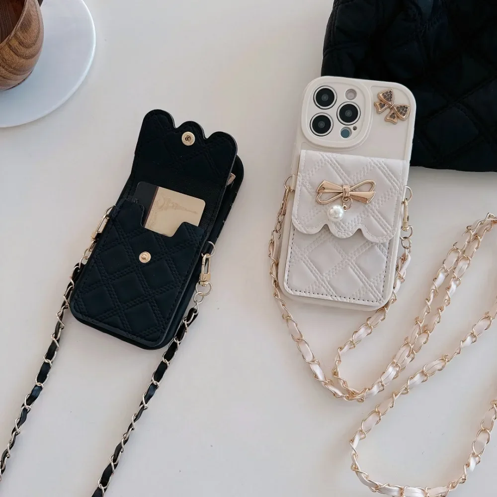 3D Bowknot Crossbody Card Hold - Phone Cases That Hold Cards 评论和价格