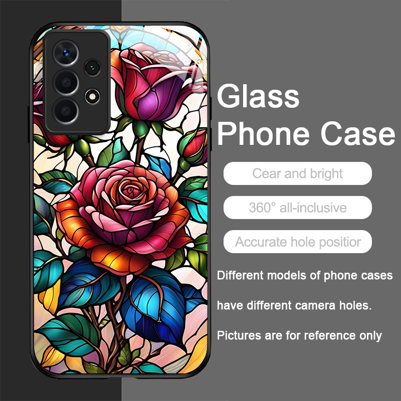 Art Colorful Glass Style Rose  - Phone Cases A14 Samsung 评论和价格