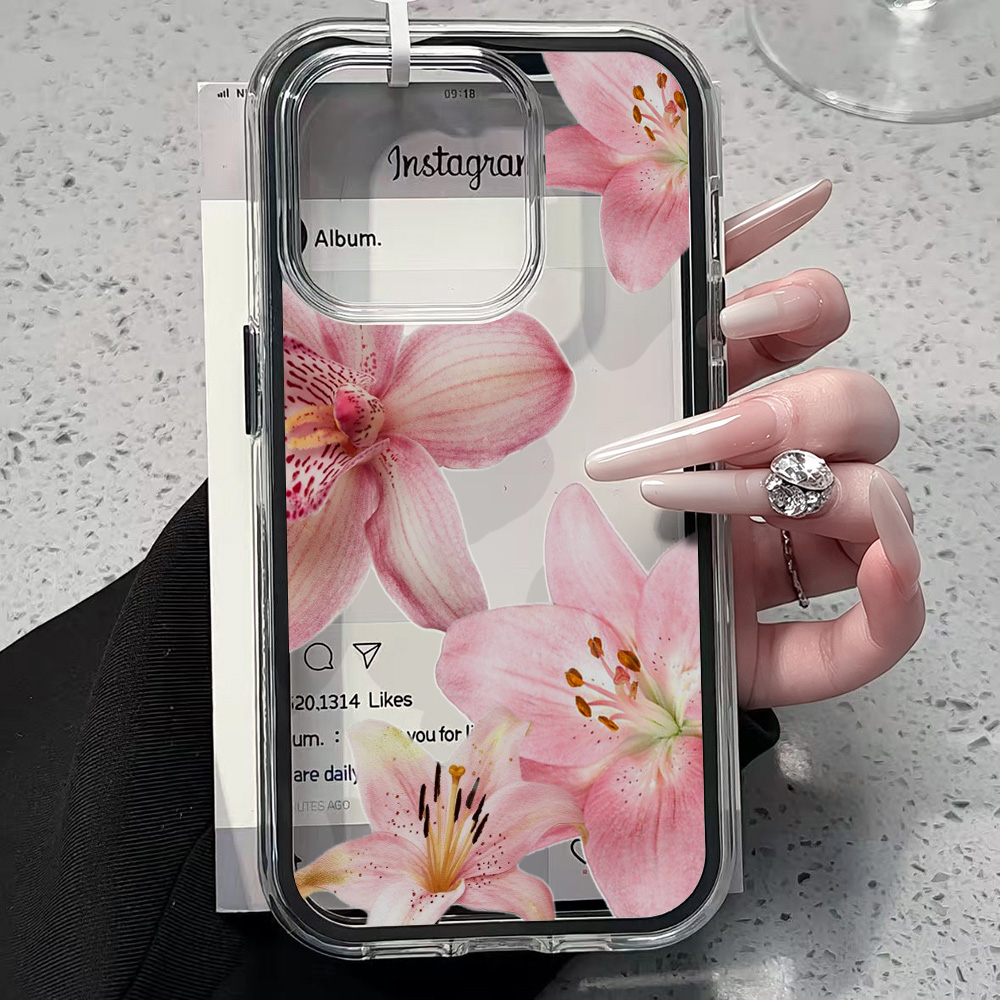 Pink Lily Flower Clear Phone C - Phone Cases Online 评论和价格