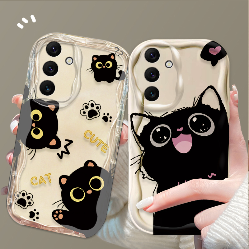 Cute Big Eyes Black Cat Case f - Phone Cases A14 Samsung 评论和价格