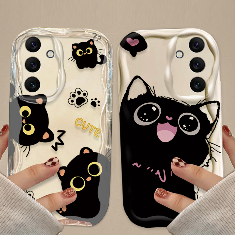 Cute Big Eyes Black Cat Case f - Phone Cases A14 Samsung 评论和价格