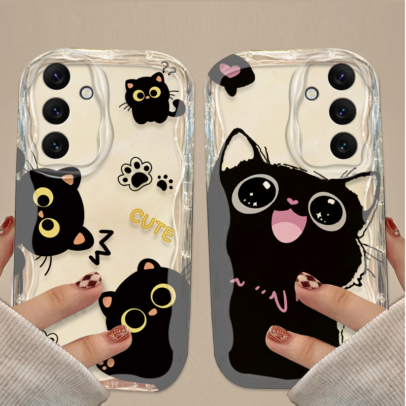 Cute Big Eyes Black Cat Case f - Phone Cases A14 Samsung 评论和价格