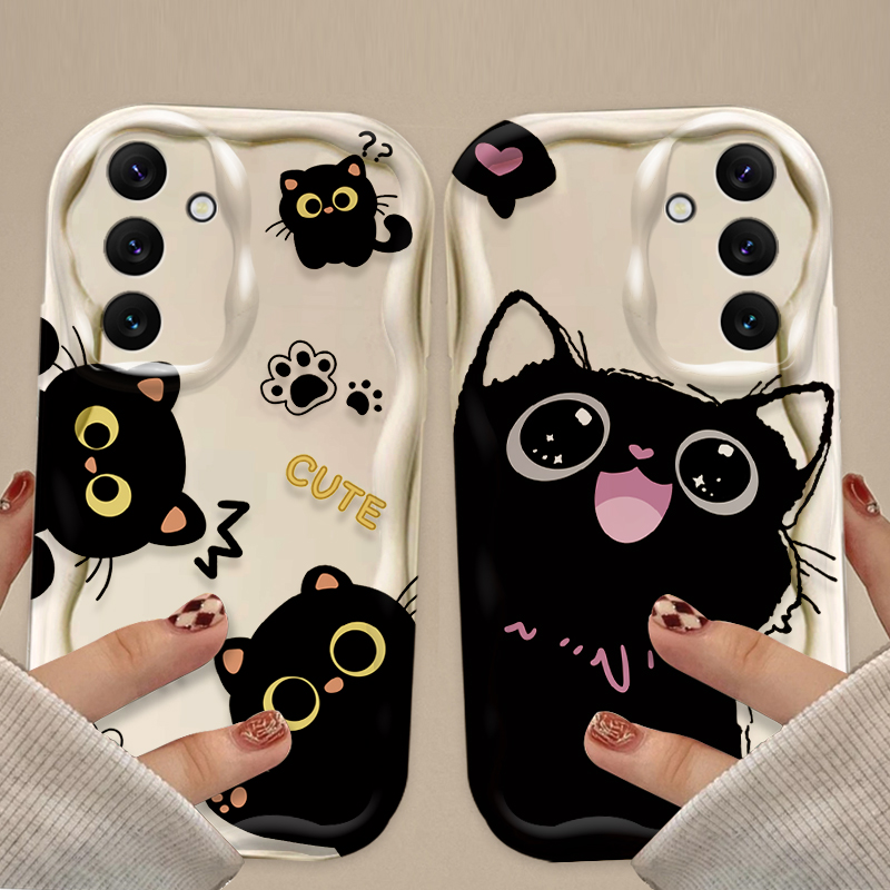 Cute Big Eyes Black Cat Case f - Phone Cases A14 Samsung 评论和价格