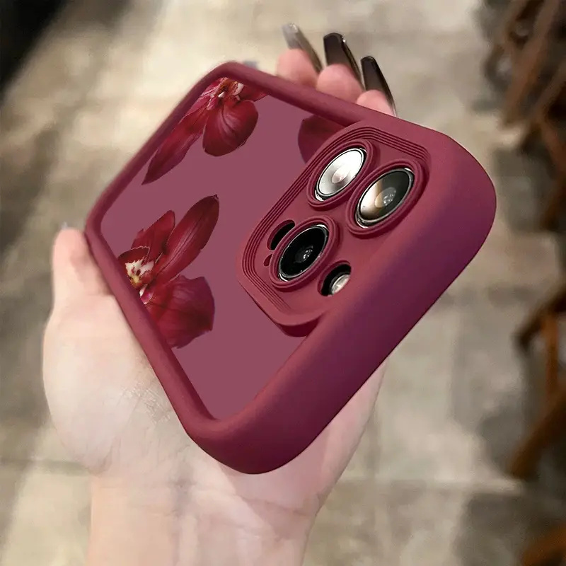 Wine Red Orchid Flower Pattern - Phone Cases Online 评论和价格
