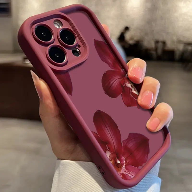 Wine Red Orchid Flower Pattern - Phone Cases Online 评论和价格