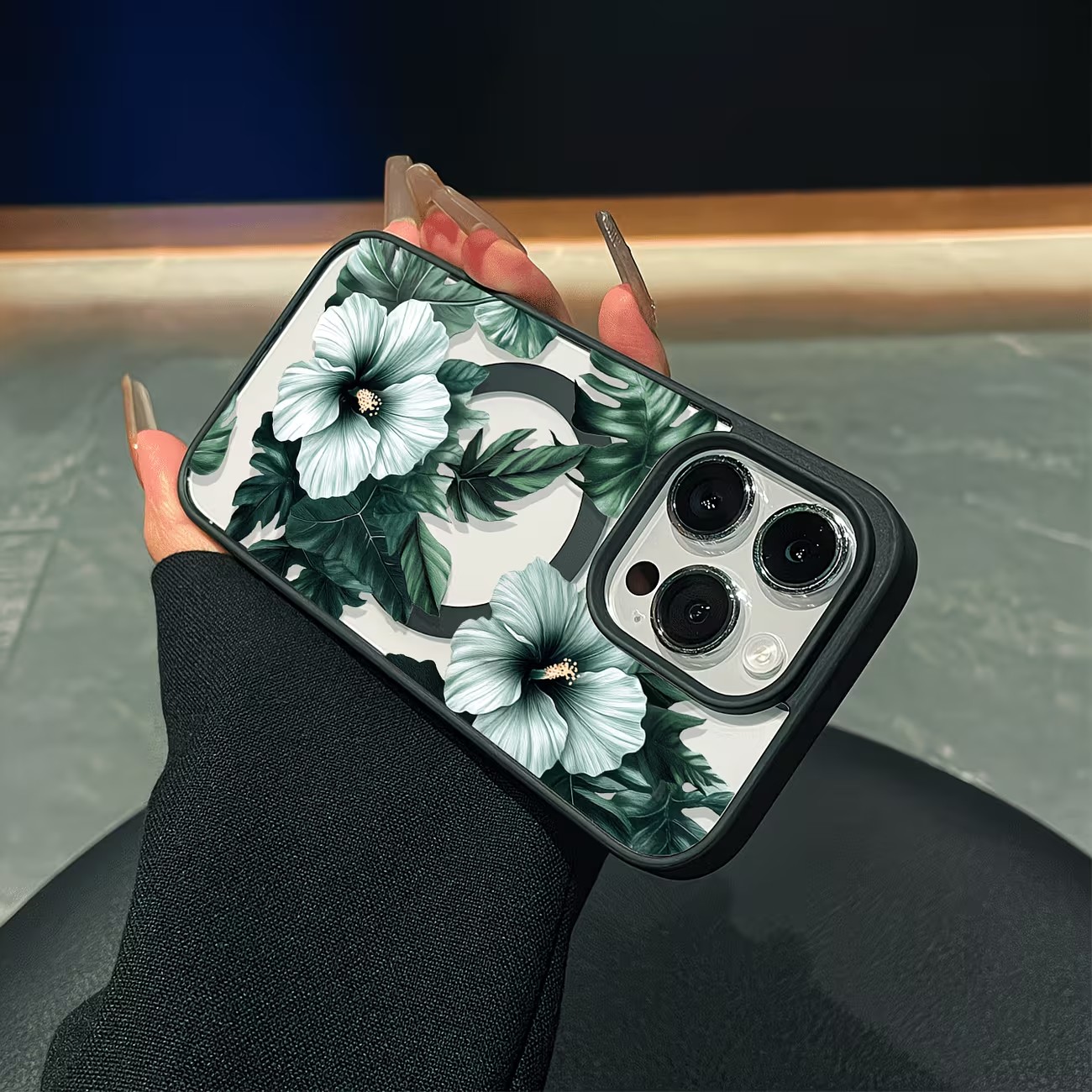 Green Floral Print Phone Case  - Phone Cases Online 评论和价格