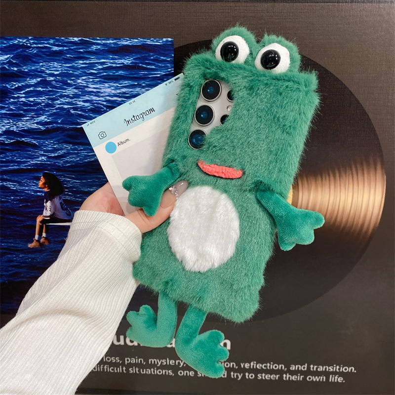 Plush Frog Phone Case, Cute Gr - Phone Cases Samsung 评论和价格