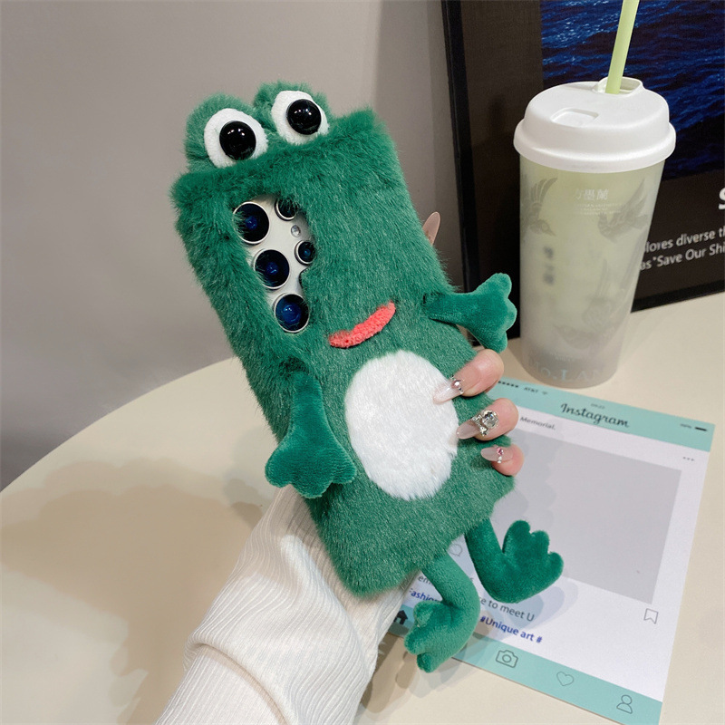 Plush Frog Phone Case, Cute Gr - Phone Cases Samsung 评论和价格